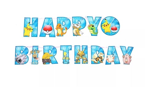 Pokemon Happy Birthday Jointed Banner
